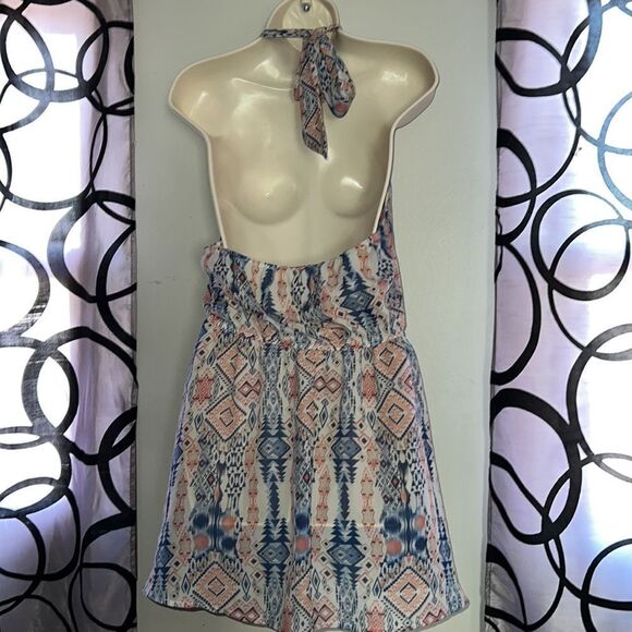 Semi sheer, southwestern, print halter style dress by Francesca’s - Picture 4 of 9